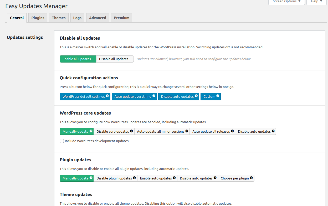 Enable or Disable automatic updates in WordPress using Plugin - Step 3
