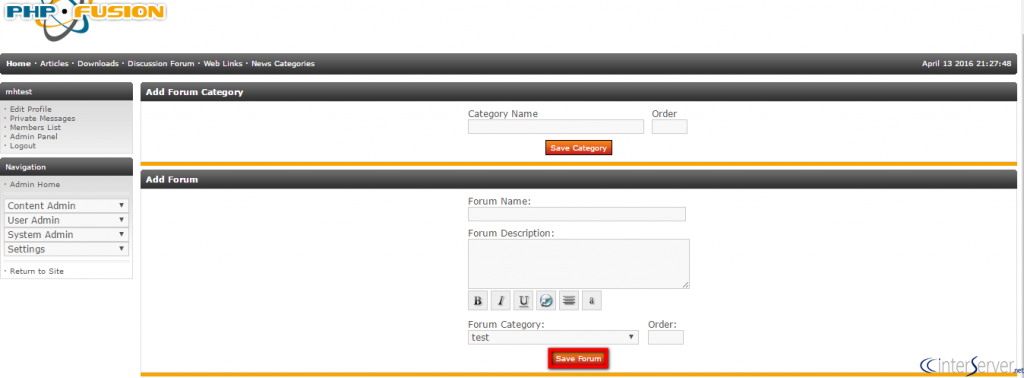 Manage Forums In PHP-Fusion