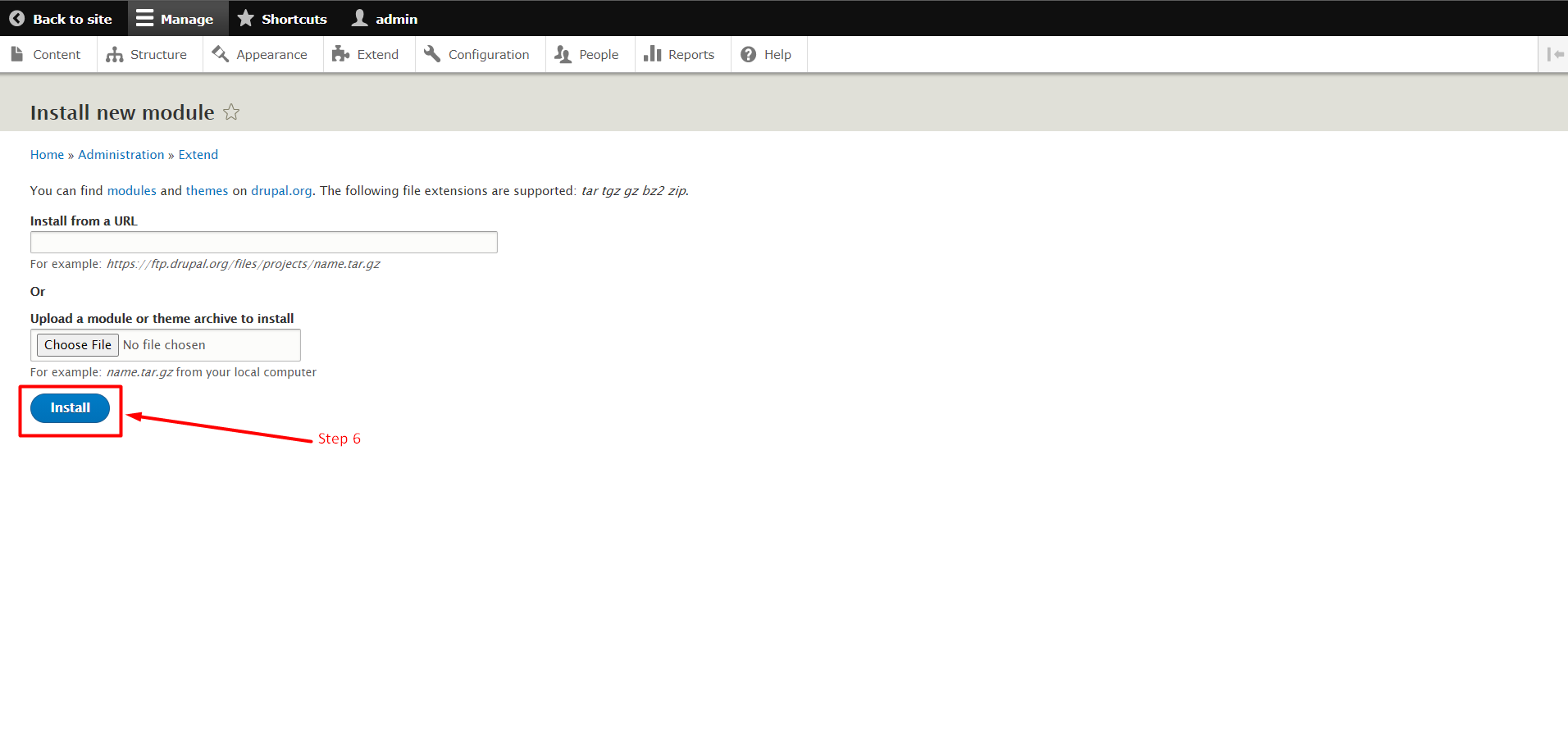 How to install a module in Drupal - Step 5