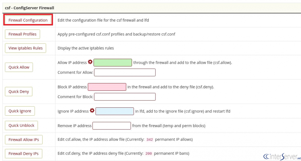 Disable lfd for ip block