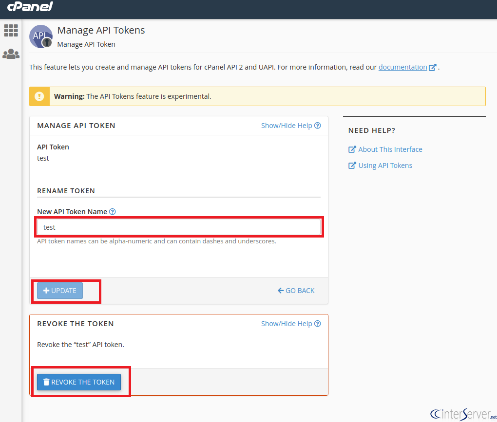 Manage API Token
