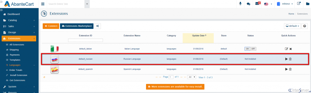 Add new language in AbanteCart