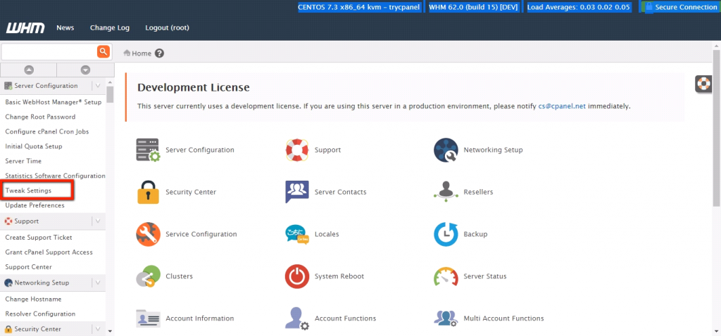 How to change cPanel logout URL