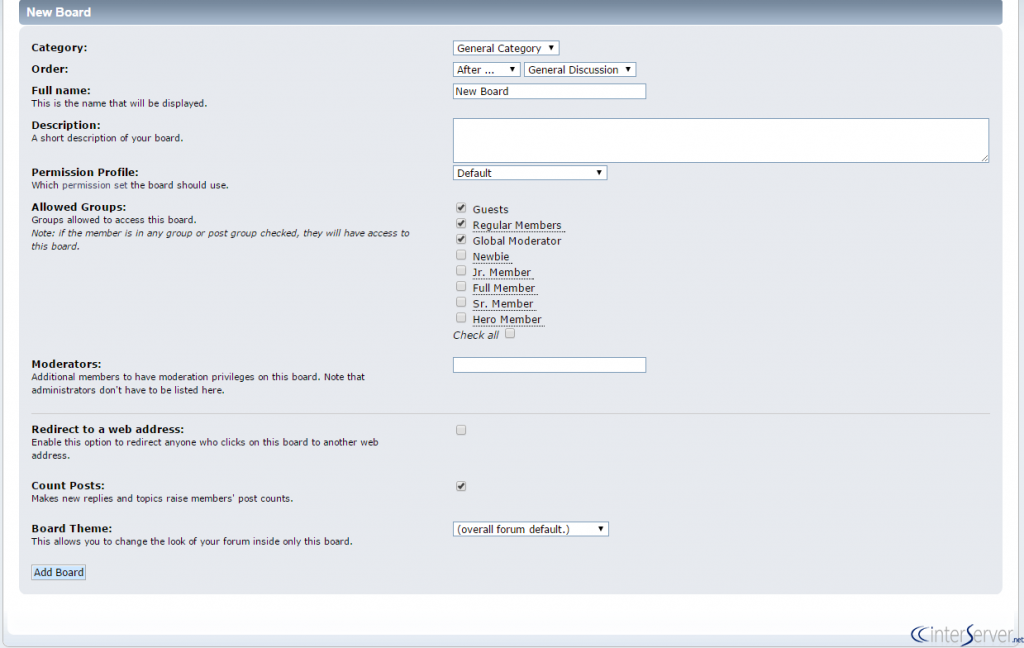 Create new forum