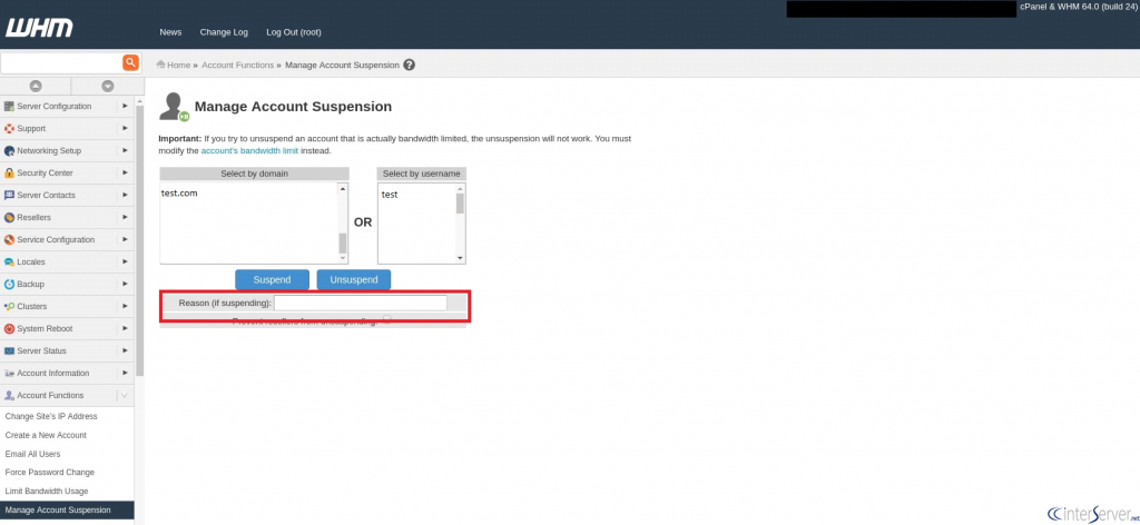 Suspend or unsuspend