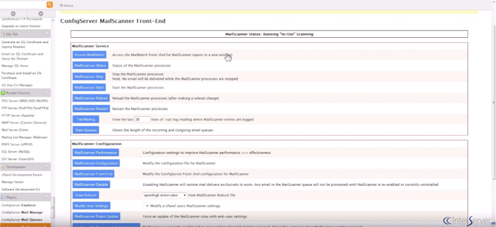 configserver mailscanner