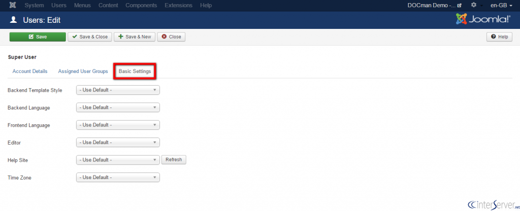 Manage User Account Information