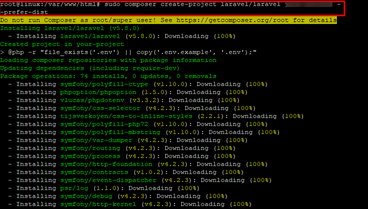 Install Laravel