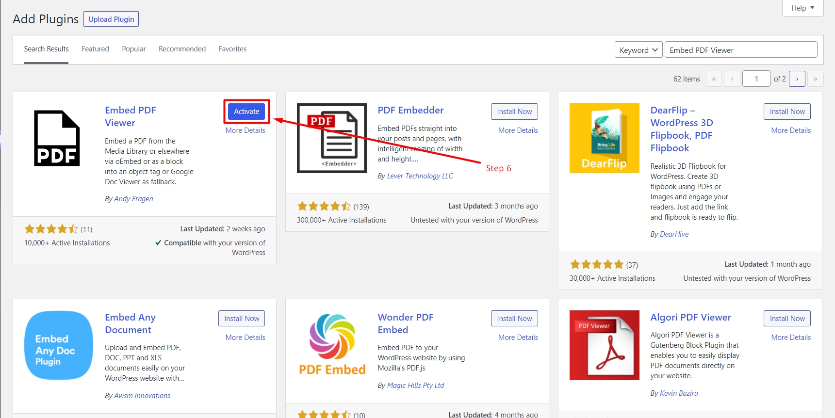 Install Embed PDF viewer plugin in WordPress