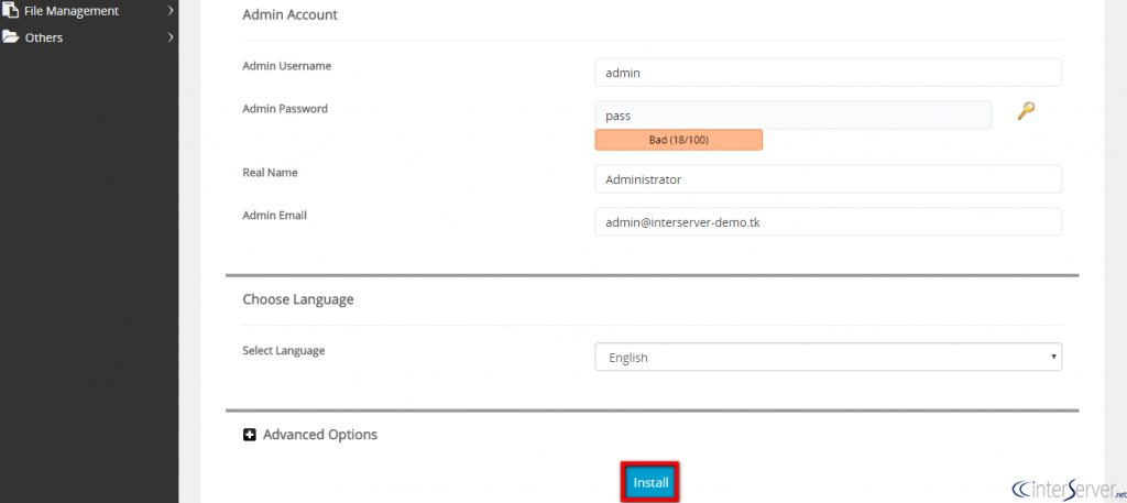 Install SMF from softaculous