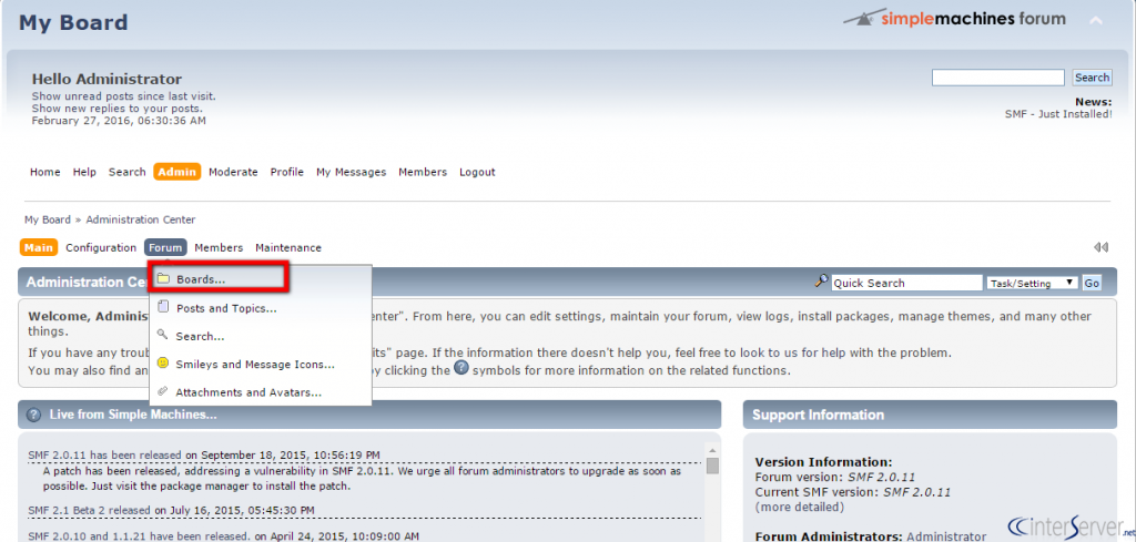 Create new forum
