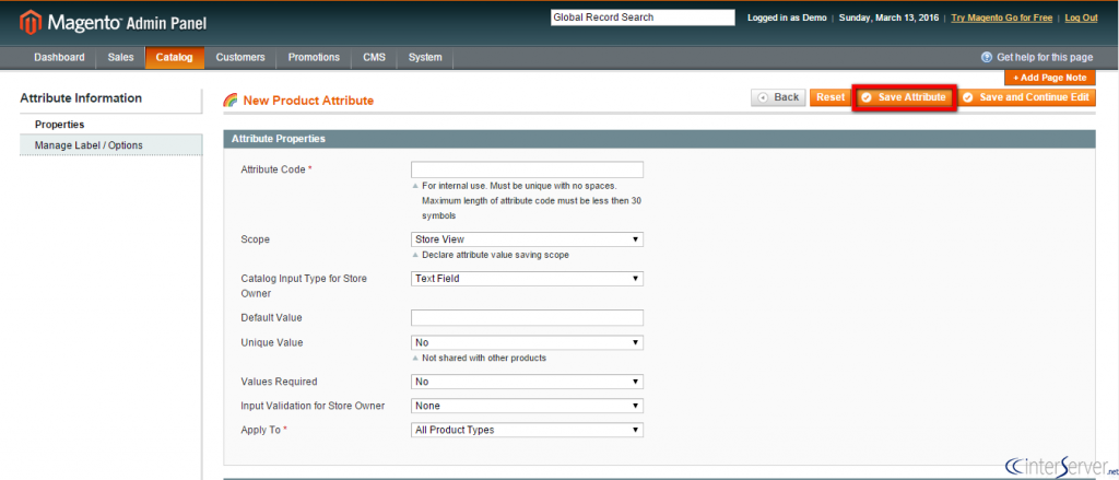 Manage Attributes