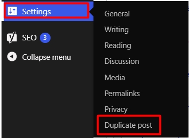 Manage Duplicate posts and pages plugin in WordPress