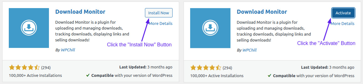Install and activate the Download Monitor Plugin