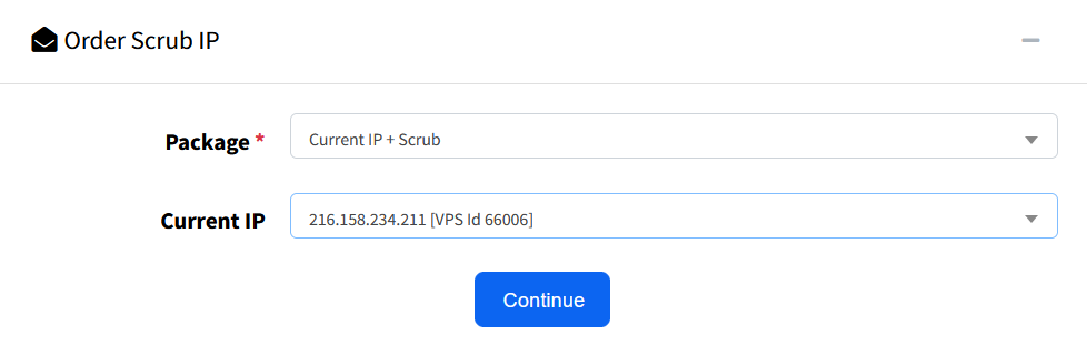 Scrub order process in the customer portal