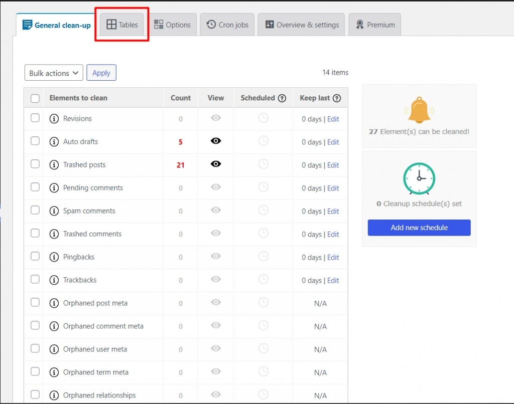 Advance Database Cleaner - Step 9