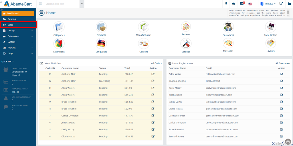 Manage coupons in AbanteCart