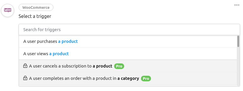 Select triggers in Uncanny Automator