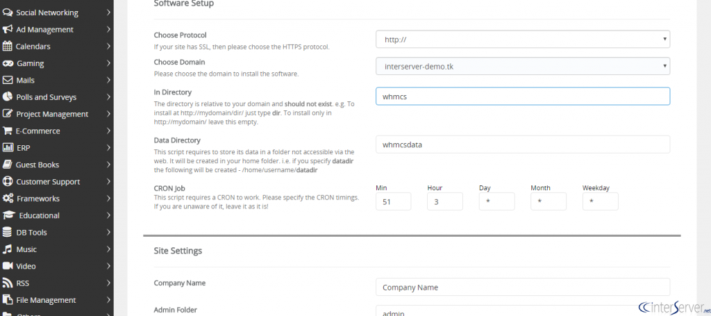 Install WHMCS from Softaculous