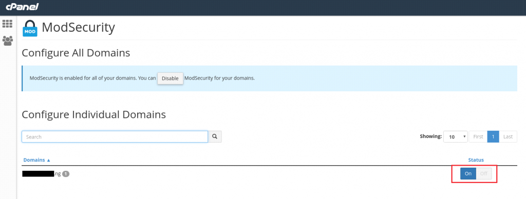 Disable Mod Security 4