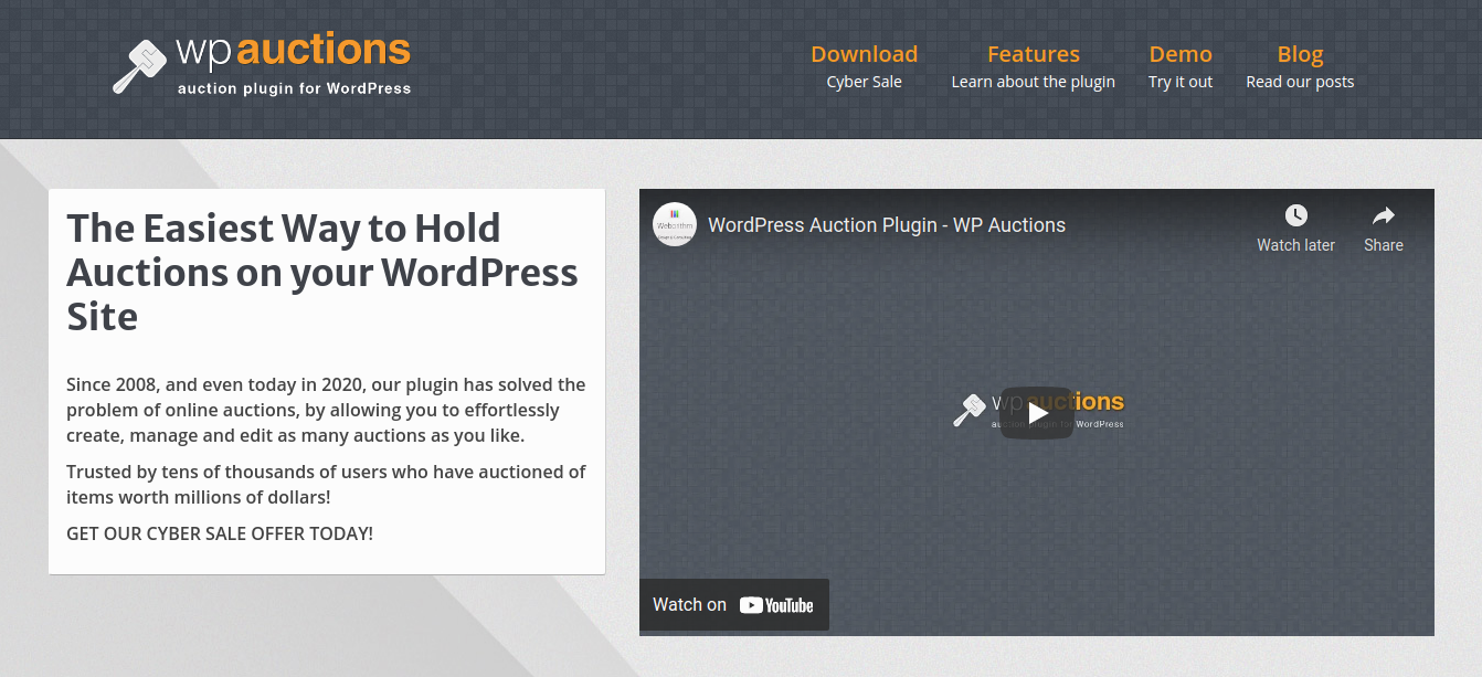 WP Auction plugin for WordPress
