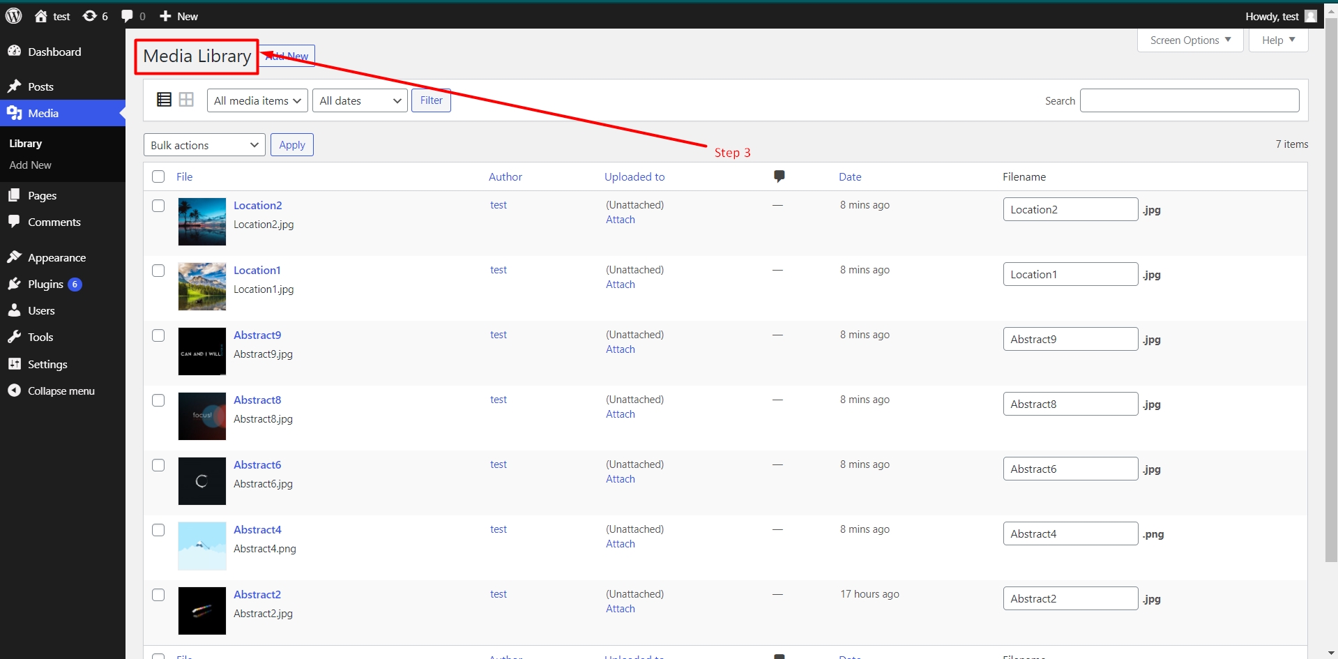Media library in WordPress