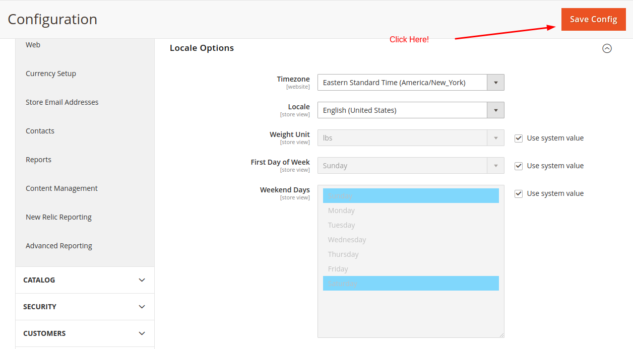 Magento Locale Settings : Step 5
