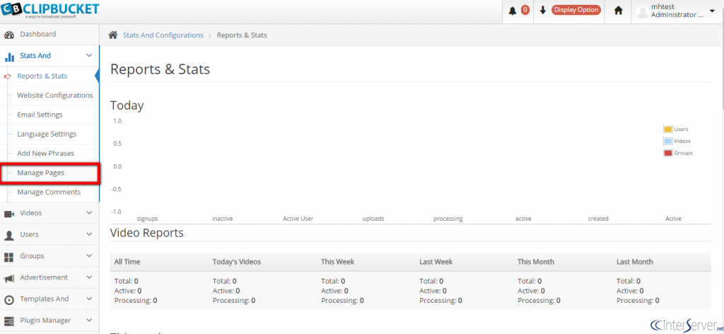 Manage Pages