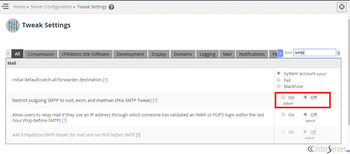 Fix SMTP Error
