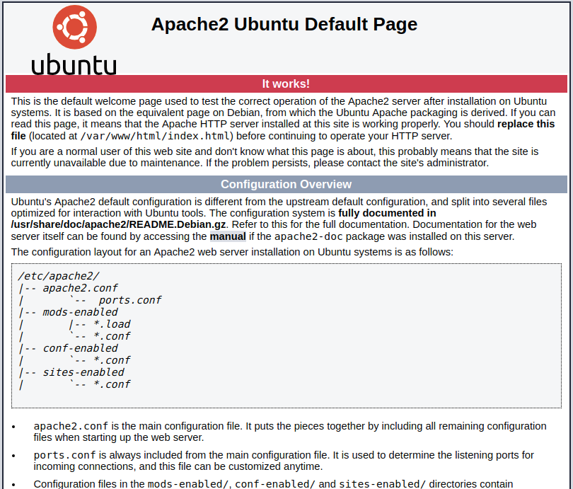 Apache default page