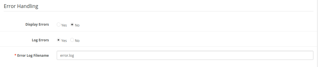 Enable Error Reporting in OpenCart