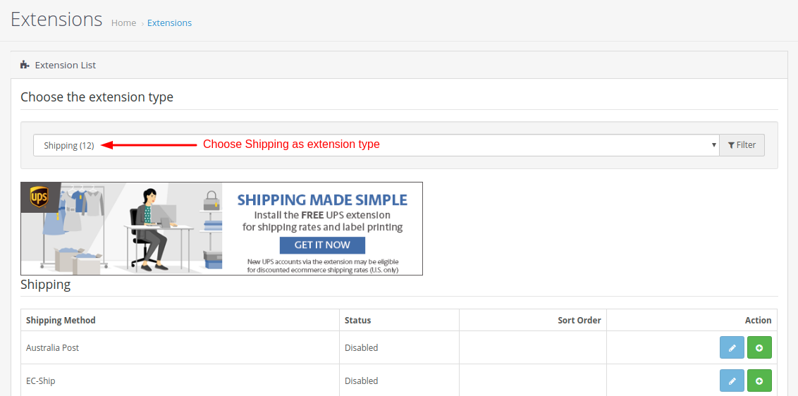 Enable weight based shipping in OpenCart
