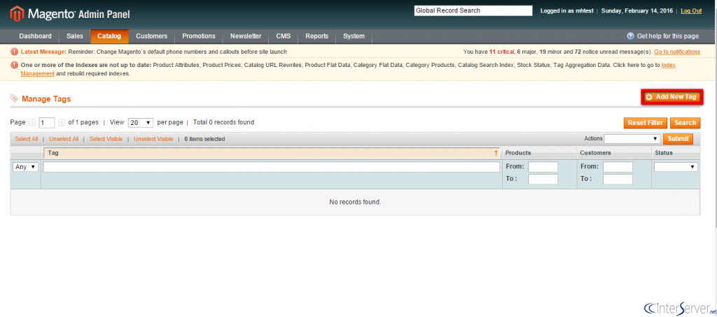 Manage product tags in Magento