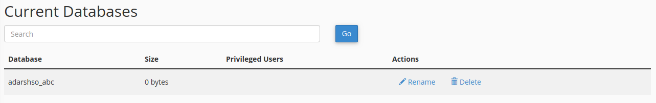Rename MySQL database in cPanel