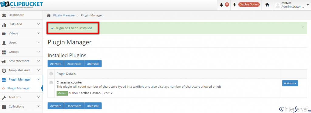 Install Plugins in ClipBucket