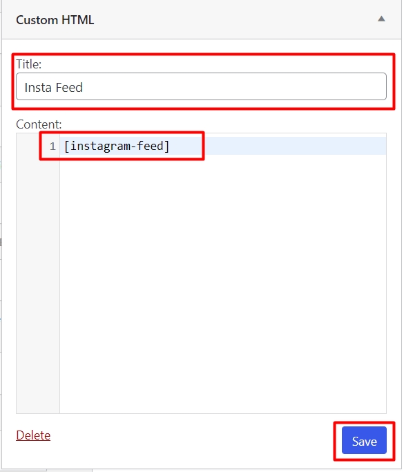 Create Instagram feed widget in WordPress
