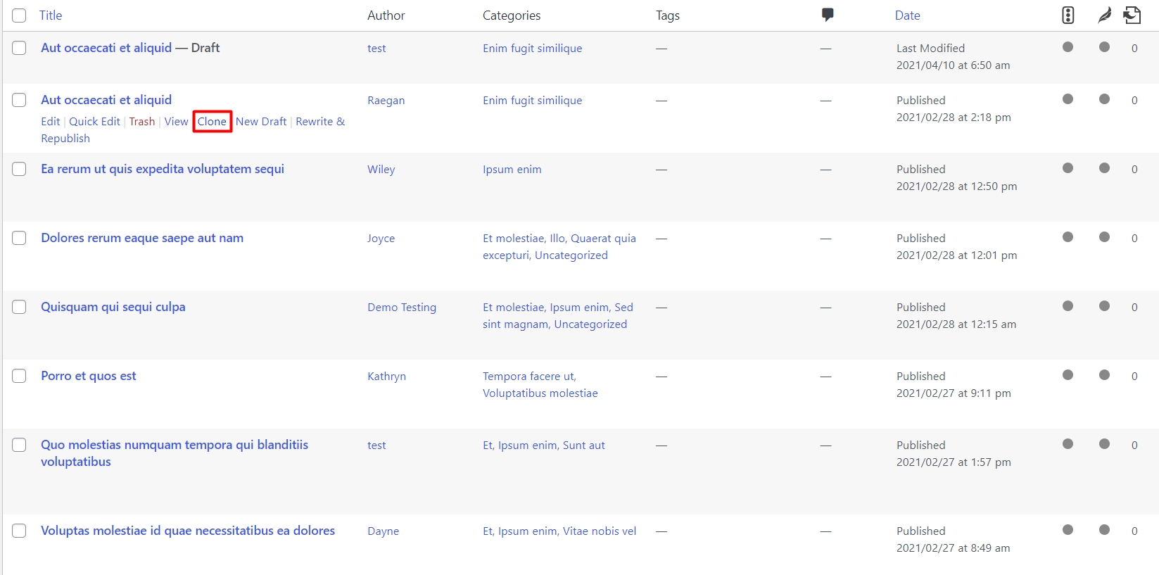 Clone posts and pages in WordPress