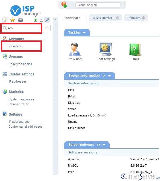 Create Reseller in ISP