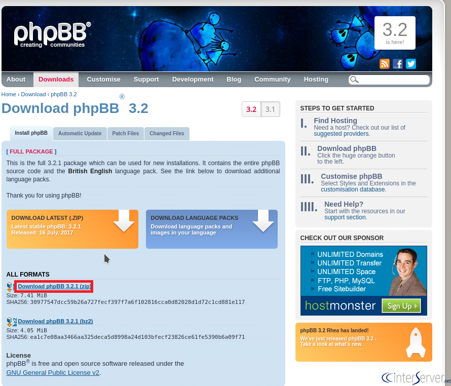 Install phpBB
