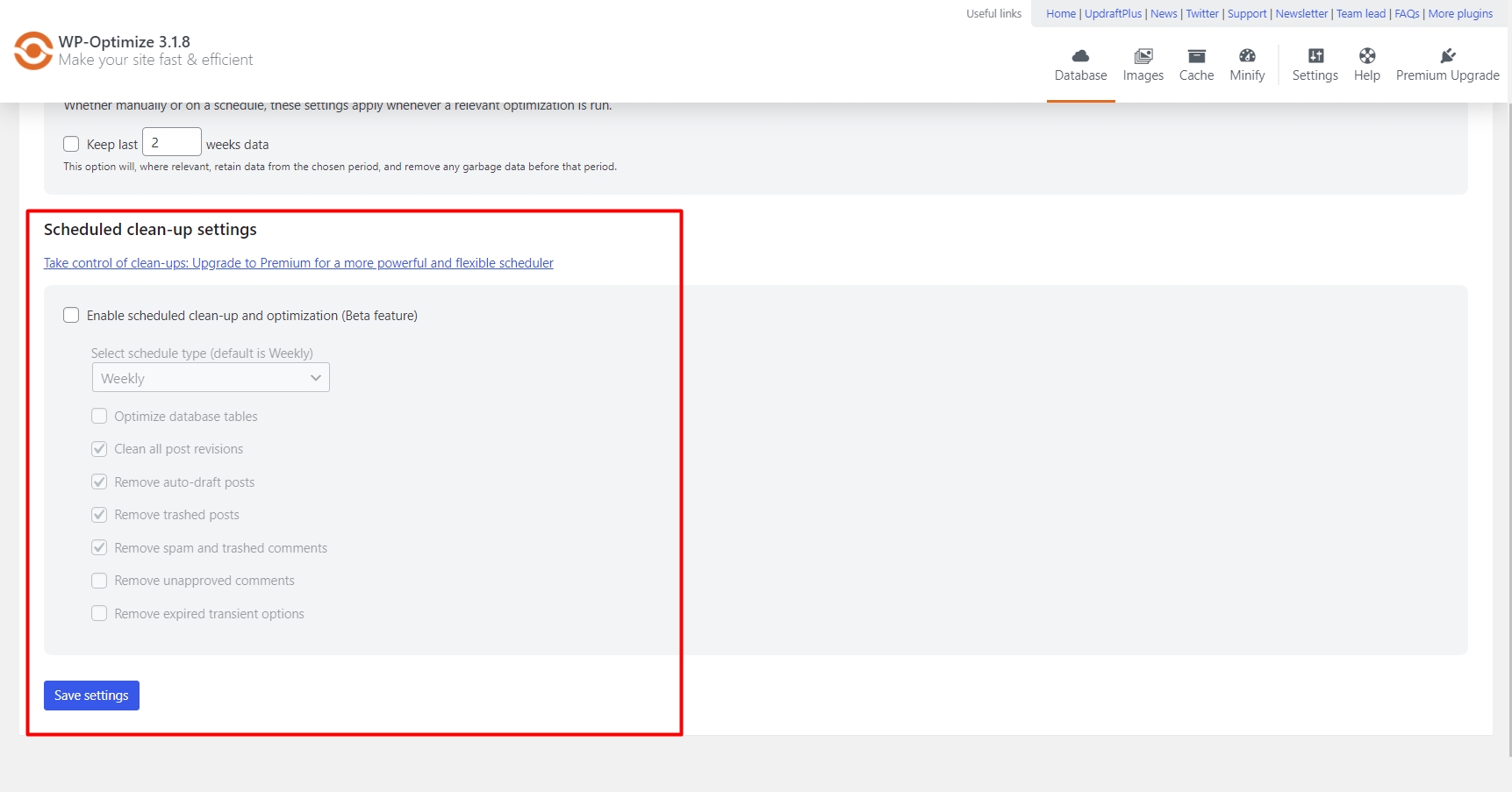 Scheduled Backup optimisation