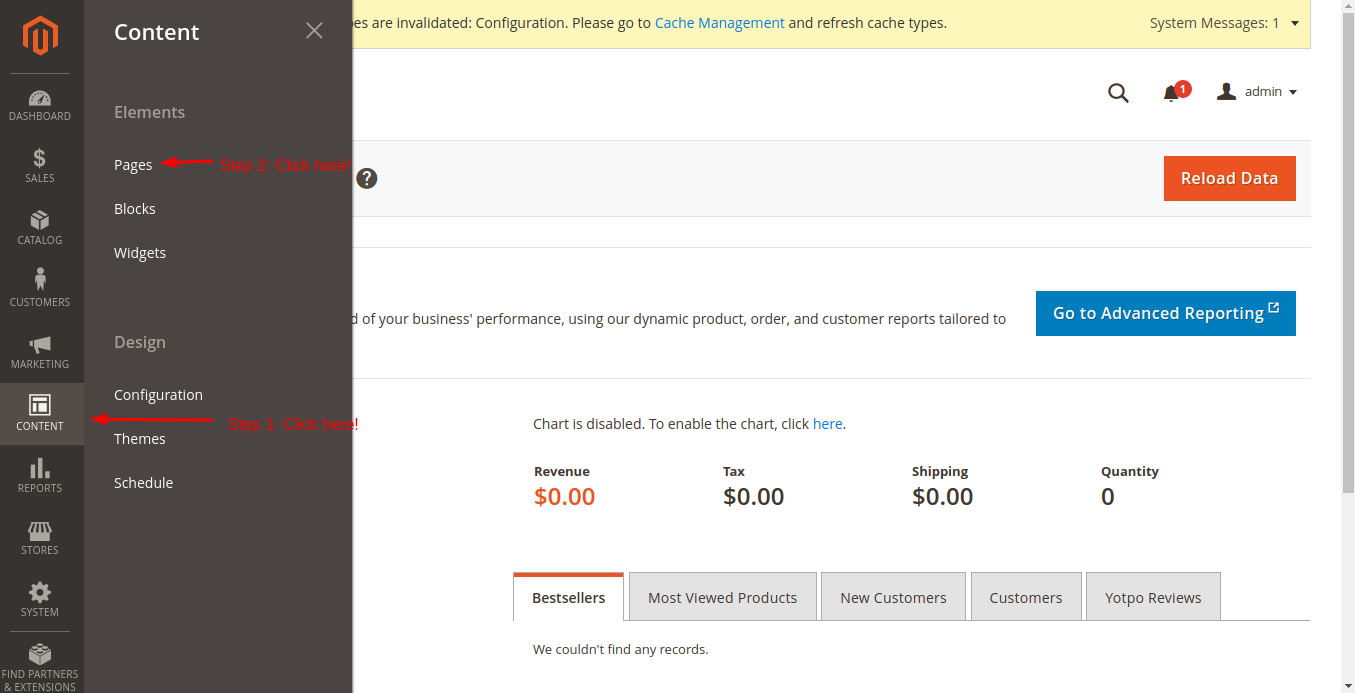 Update 404 Page in Magento - Step 1