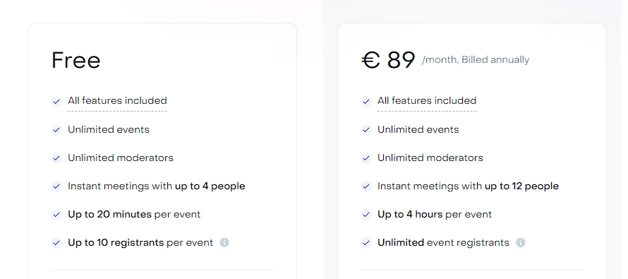 4.LiveStorm Pricing