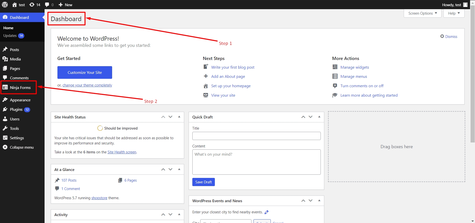 Ninja forms in WordPress