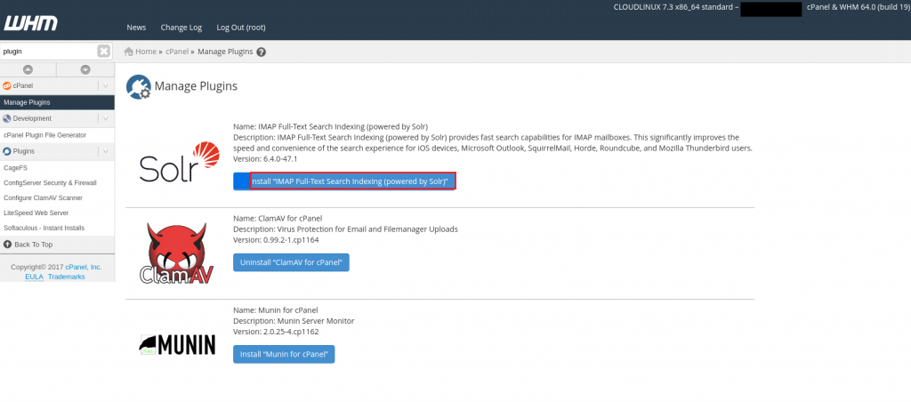 Apache Solr setup in cPanel