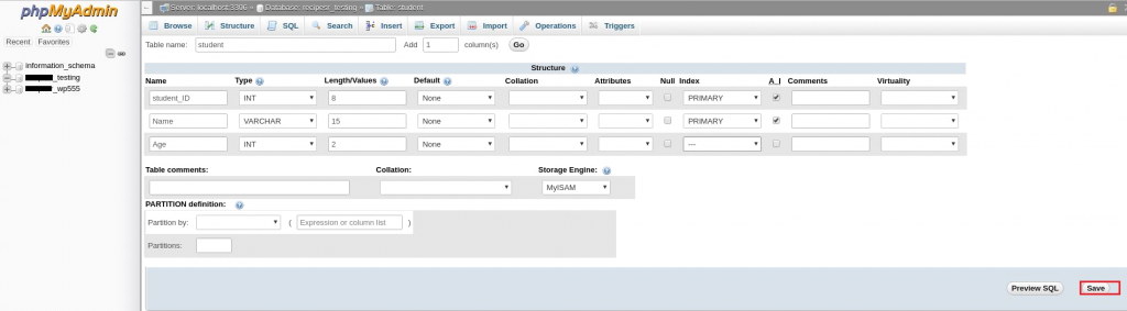 Database Table5