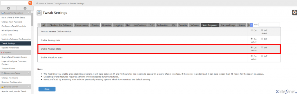 Enable AWStats