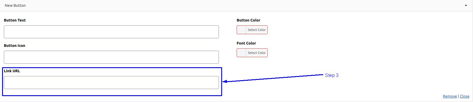 Set button taget link for Custom sticky Buttons