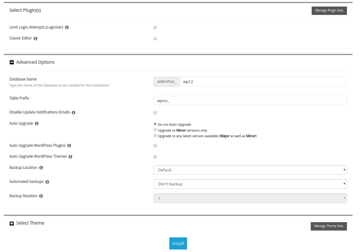 Install WordPress using Softaculous on cPanel