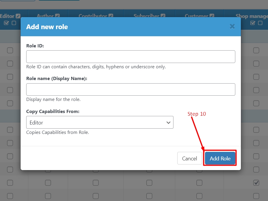 Add new role in WordPress