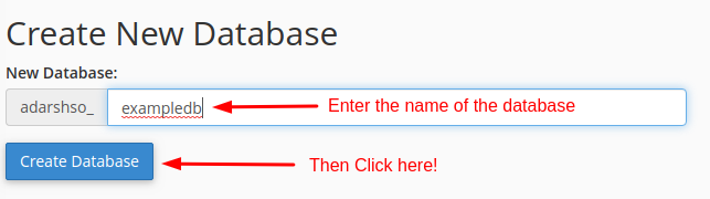 Create MySQL Database - Screenshot 2